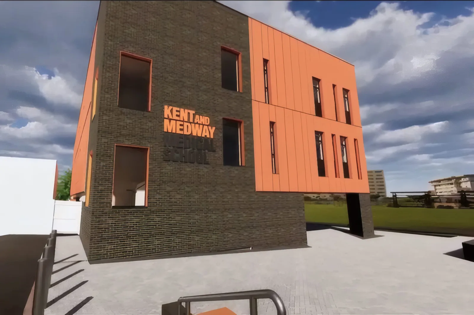 Computer-generated view of a building for Kent and Medway Medical School.